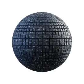 Black square stone pavement 1